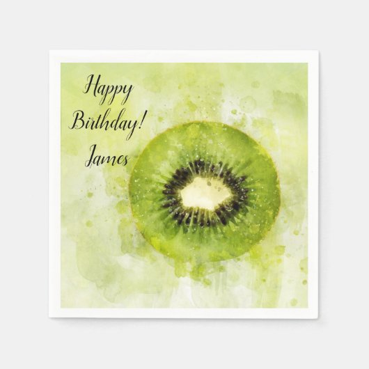 Groene Kiwi Papieren Servet (Voorkant)