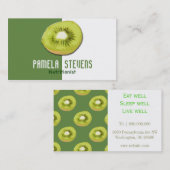 Groene kiwi voedingsdeskundige visitekaartje (Voorkant / Achterkant)