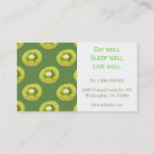 Groene kiwi voedingsdeskundige visitekaartje (Achterkant)