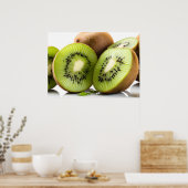 Groene kiwi-vruchten poster (Keuken)