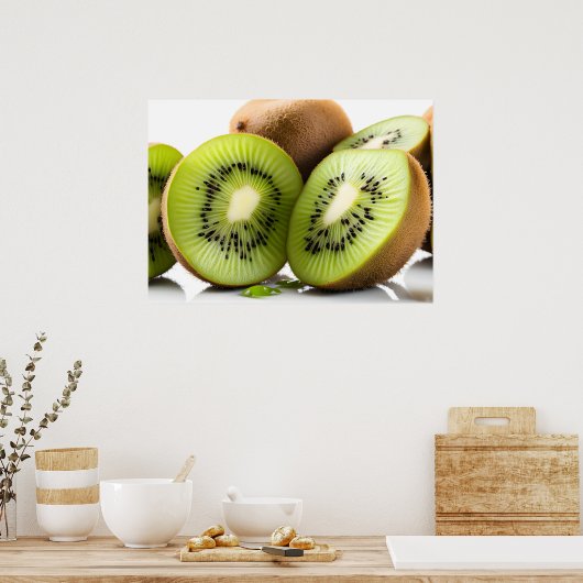 Groene kiwi-vruchten poster (Keuken)