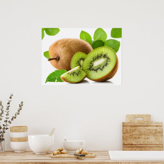 Groene kiwi-vruchten poster (Keuken)