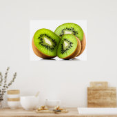 Groene kiwi-vruchten poster (Keuken)