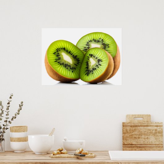 Groene kiwi-vruchten poster (Keuken)