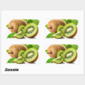 Groene kiwi-vruchten rechthoekige sticker (Vel)
