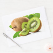 Groene kiwi-vruchten rechthoekige sticker (Envelop)