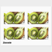 Groene kiwi-vruchten rechthoekige sticker (Vel)