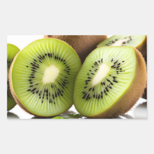 Groene kiwi-vruchten rechthoekige sticker