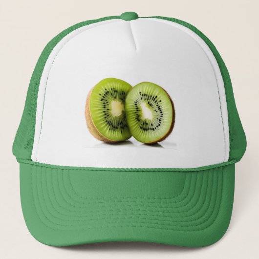 Groene kiwi-vruchten trucker pet (Voorkant)