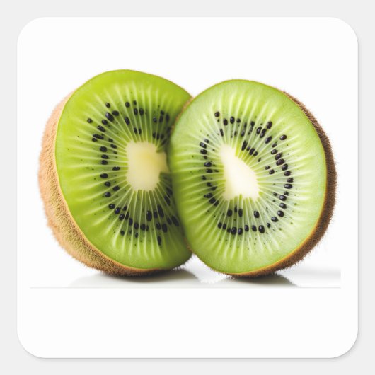 Groene kiwi-vruchten vierkante sticker (Voorkant)