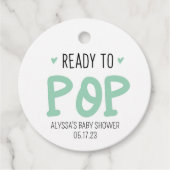Groene Klaar aan Pop Labels van het Baby shower (Voorkant)