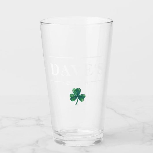 Groene klap White  Deco Pint Glass Glas (Voorkant)