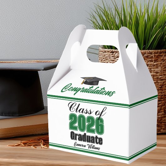 Groene klas van 2026 aangepaste afstudeerfeestje bedankdoosjes