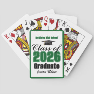 Groene klas van 2026 aangepaste afstudeerfeestje pokerkaarten
