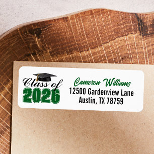 Groene klas van 2026 afstudeeradres etiket