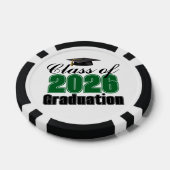 Groene klas van 2026 afstudeerfeest poker chips (Enkel)