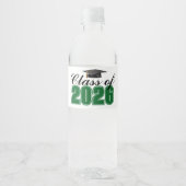 Groene klas van 2026 diploma-uitreikingsfeest waterfles etiket (Voorkant)