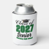 Groene klas van 2027 senior aangepaste middelbare  blikjeskoeler (Blikje Voorkant)