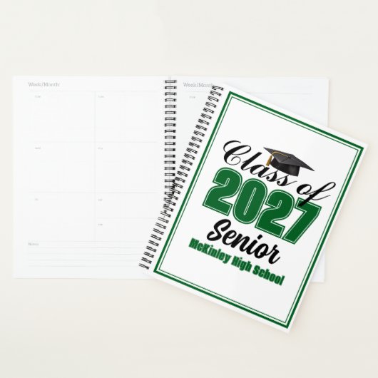 Groene klas van 2027 senior Custom middelbare scho Planner (Display)