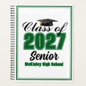 Groene klas van 2027 senior Custom middelbare scho Planner (Voorkant)