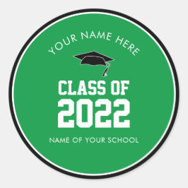 Groene klas van het Afstuderen van de middelbare s Ronde Sticker