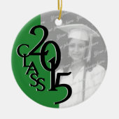 Groene Klasse 2015 Afstuderen Foto Keramisch Ornament (Voorkant)