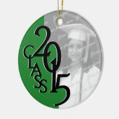 Groene Klasse 2015 Afstuderen Foto Keramisch Ornament (Links)