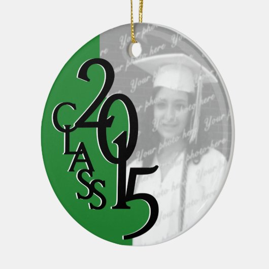 Groene Klasse 2015 Afstuderen Foto Keramisch Ornament (Links)