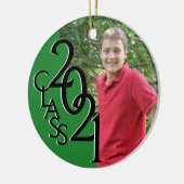 Groene Klasse 2021 Afstuderen Foto Keramisch Ornament (Links)