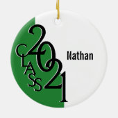 Groene Klasse 2021 Afstuderen Foto Keramisch Ornament (Achterkant)