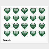 Groene Klasse van 2018 Heart Afstuderen Envelope S Hart Sticker (Vel)