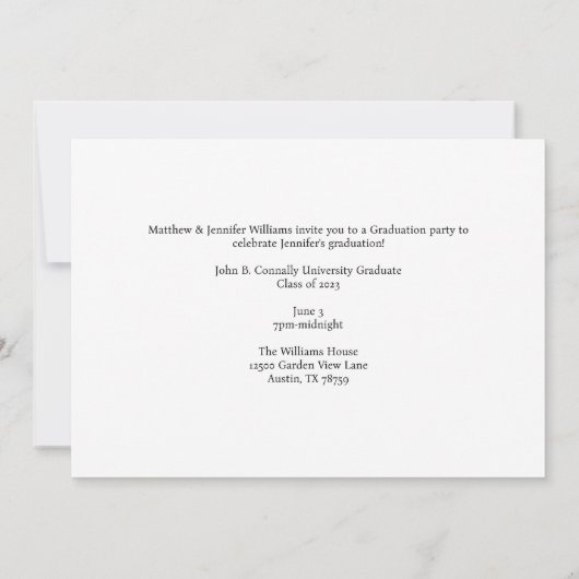 Groene Klasse van 2024 Afstuderen Bold Graduation Aankondiging (Achterkant)