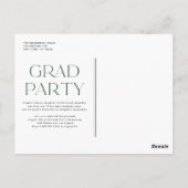 Groene Klasse van 2024 Modern Minimalistisch Afstu Briefkaart (Achterkant)