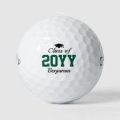 Groene Klasse van 2025 Gepersonaliseerd Afstuderen Golfballen (Voorkant)