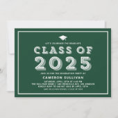 Groene Klasse van 2025 Pet Retro Afstuderen Kaart (Voorkant)