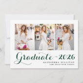 Groene Klasse van 2025 Photo Collage Afstuderen Kaart (Voorkant)