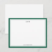 Groene Klassieke Aangepaste Koppel Monogram Notitiekaartje (Voorkant / Achterkant)