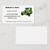Groene klassieke auto met vlammen Visitekaartje (Voorkant / Achterkant)