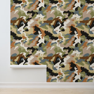 Groene klassieke camouflage behang