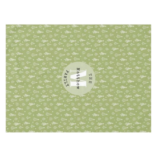 Groene klassieke kerstboom Familievakantie Tafelkleed (Voorkant (Horizontaal))