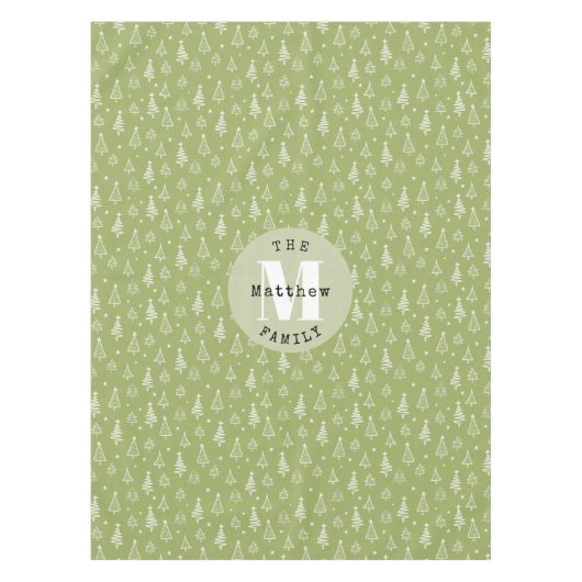 Groene klassieke kerstboom Familievakantie Tafelkleed (Voorkant)