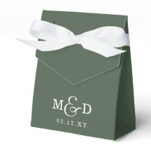 Groene Klassieke Moderne Monogram Huwelijk
