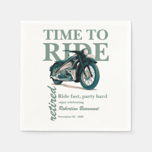 Groene Klassieke Motorfiets Rijd Snel Pensioenfees Servet