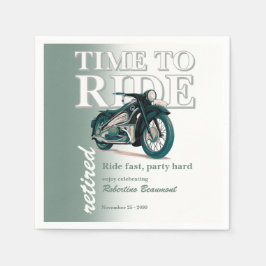 Groene Klassieke Motorfiets Tijd om te Rijden Pens Servet