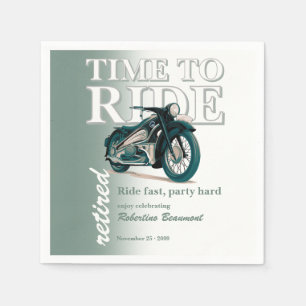 Groene Klassieke Motorfiets Tijd om te Rijden Pens Servet