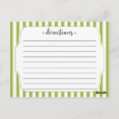 Groene klasstrepen met Rozen-ontvangstkaart Briefkaart (Achterkant)