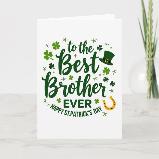Groene Klaver Beste Broer Kaart (Voorkant)