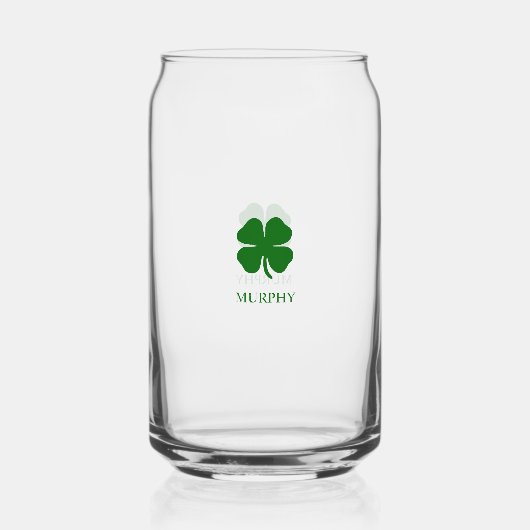 Groene Klaver Blikvorm Glas (Voorkant)