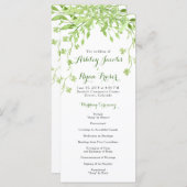 Groene Klaver Bloemen Trouwprogramma Programmakaart (Voorkant / Achterkant)