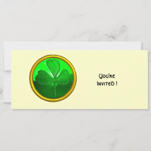 GROENE KLAVER EDELGESTEENTE, ST. PATRICK'S DAG FEE KAART (Voorkant)